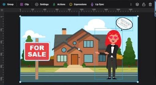 Several items selected together on the canvas, with a Group button in the toolbar